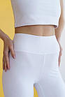 Жіночий літній комплект Топ + Лосини білий спортивний костюм на літо, фото 4