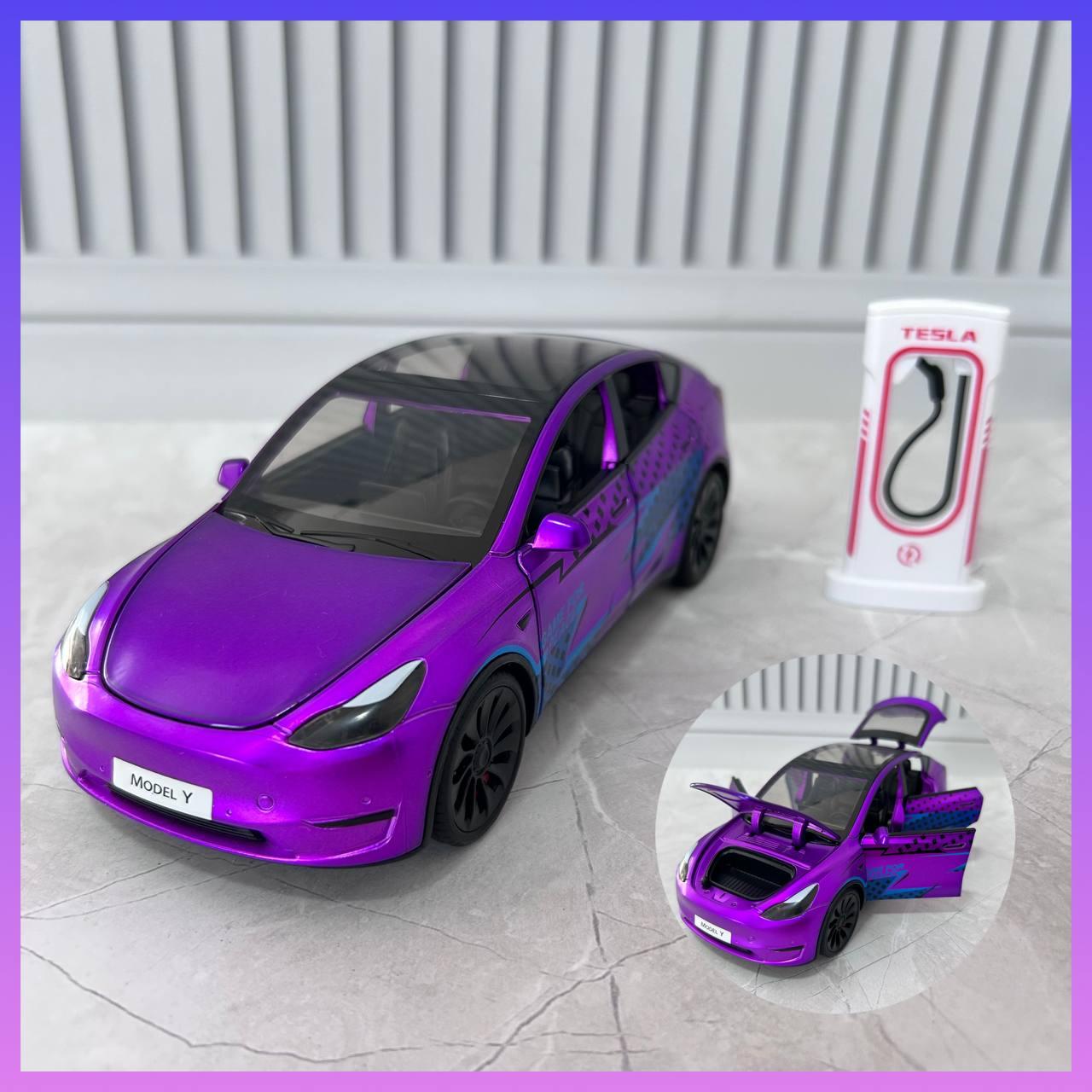 Дитяча машинка металева інерційна Автосвет AP-2002 Tesla Model Y 1:24, фото 1