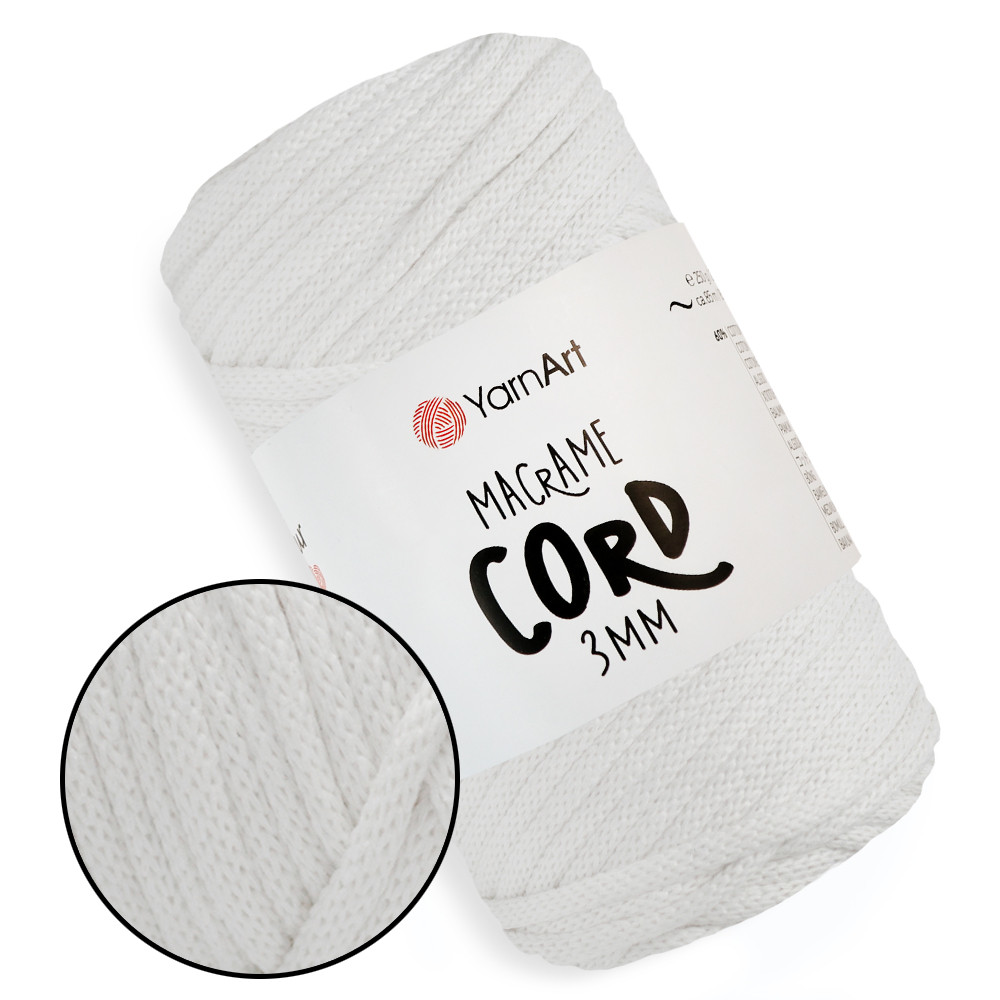 YarnArt Macrame Cord 3 мм, Білий №751, фото 1