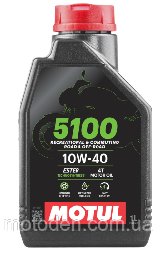 Олива моторна MOTUL 5100 4T SAE 10W40 (1L), фото 1