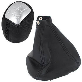 Iveco Daily IV V 06-14 ручка КПП СІЛЬВЕР 5 СТ + ЧОРНИЙ  чехол с рамкой арт.DA-23875