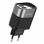 Мережевий зарядний пристрій Hoco C40A Speedmaster 2USB, 2.4 A з індикатором струму/напруги