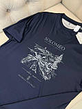 Футболка чоловіча з принтом "Solomeo" темно-синя бавовна, фото 5