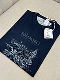 Футболка чоловіча з принтом "Solomeo" темно-синя бавовна, фото 7