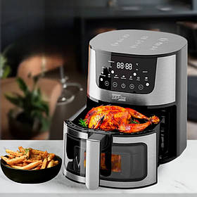 Фритюрниця безмасляна сенсорна ZP-142 аерогриль 8л з таймером та знімною чашею для дому 3500W