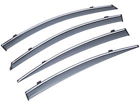 Дефлектори вікон (вітровики) SUN VISORS з хромом HYUNDAI ELANTRA 2016-