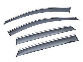 Дефлектори вікон (вітровики) SUN VISORS з хромом HYUNDAI SANTAFE (IX45) 2013-2018