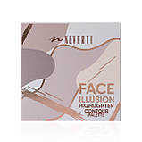 NP208 Палетка для контурингу обличчя 3 в 1 Illusion Mix NEVERTI, фото 2