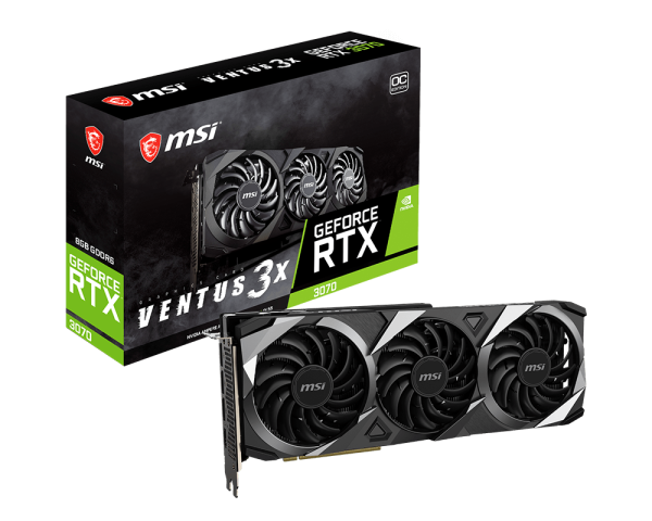 Відеокарта GeForce RTX 3070 8GB MSI Ventus 3X OC (RTX 3070 VENTUS 3X OC) Б/В