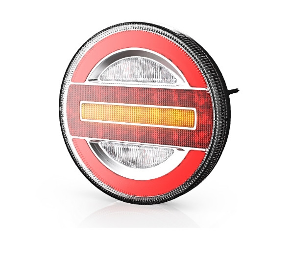 Задній ліхтар причепа круглий, динамічний, 10-30В 10254D20, фото 1