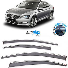 Дефлектор на вікна SUNPLEX (вітровики) Skoda Superb 2015+ PLUS-1-022-002