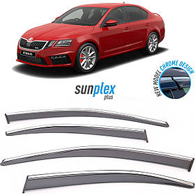 Дефлектор на вікна SUNPLEX (вітровики) Skoda Octavia 2013+ PLUS-1-022-001