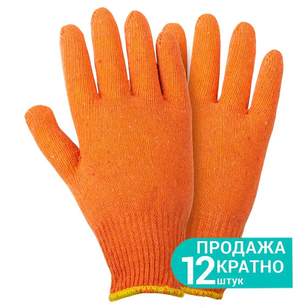 Рукавиці трикотажні без точкового ПВХ покриття р10 Лайт (жовтогарячі) GRAD (9441845)