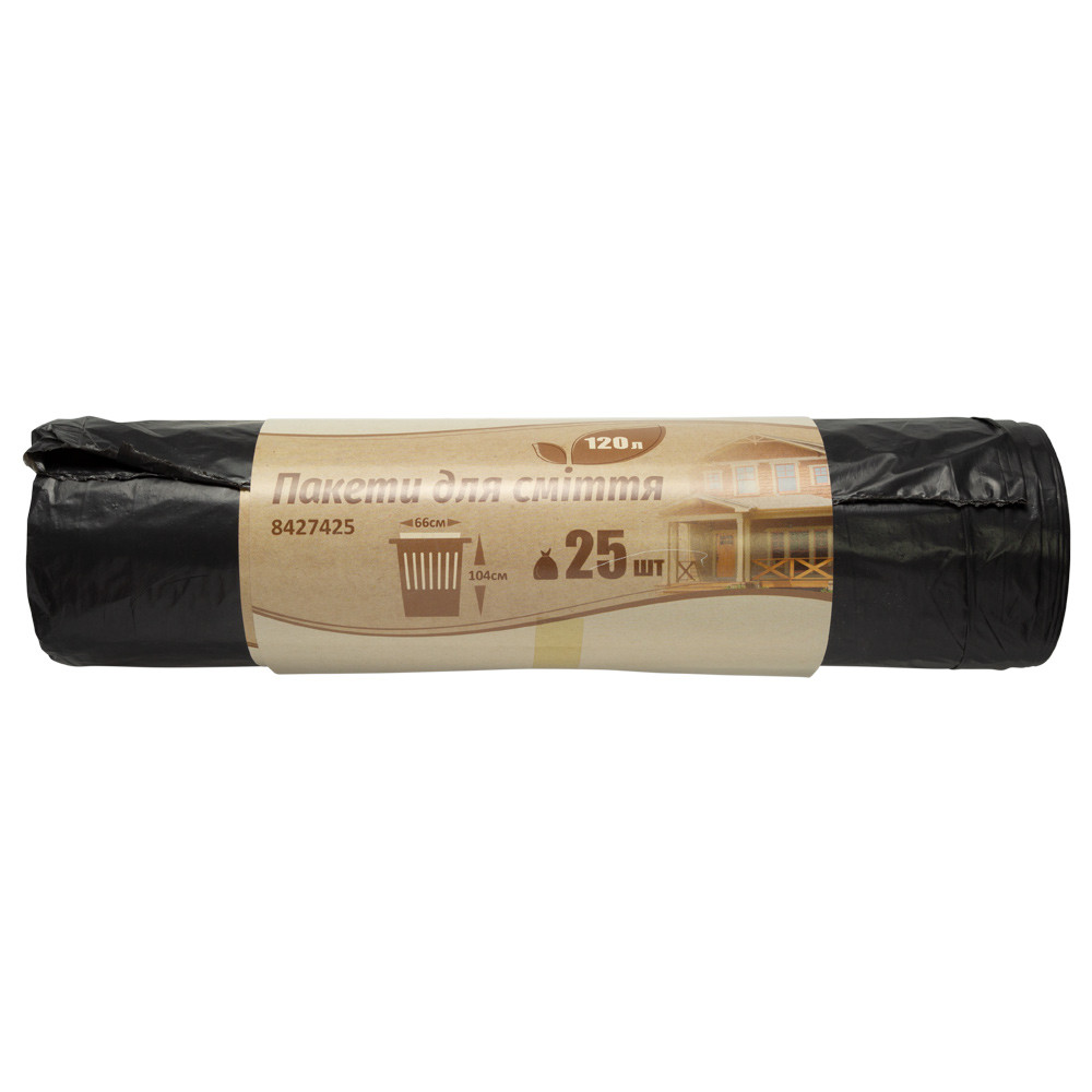 Пакети для сміття 120 л/25 шт. чорні GRAD (8427425)