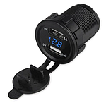 Автомобільний зарядний пристрій 2*USB А16+вольтметр