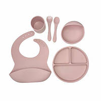 Набір силіконового посуду "Lindo" (рожевий)