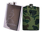 Фляга з харчової нержавіючої сталі в камуфляжном чохлі (256 мл)