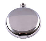 Фляга з харчової нержавіючої сталі, кругла (глянець/чистий), 227 мл