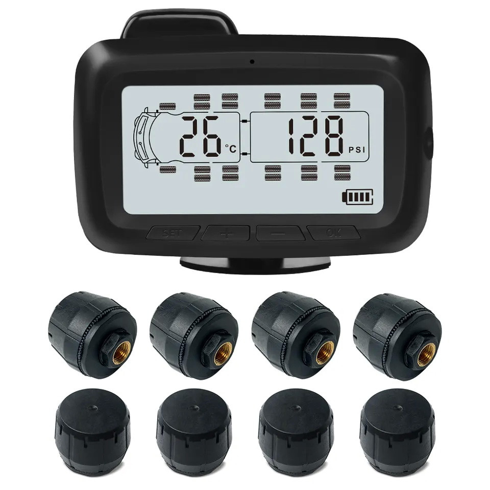 Система контролю тиску та температури в шинах TPMS Careud U903RV для вантажівок, 8 датчиків