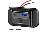 Автомобільна USB накладна панель зі шторкою PD Type-C 12-24 В QC 3.0