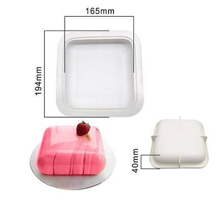 Силіконова Форма євродесертів Квадрат, фото 2