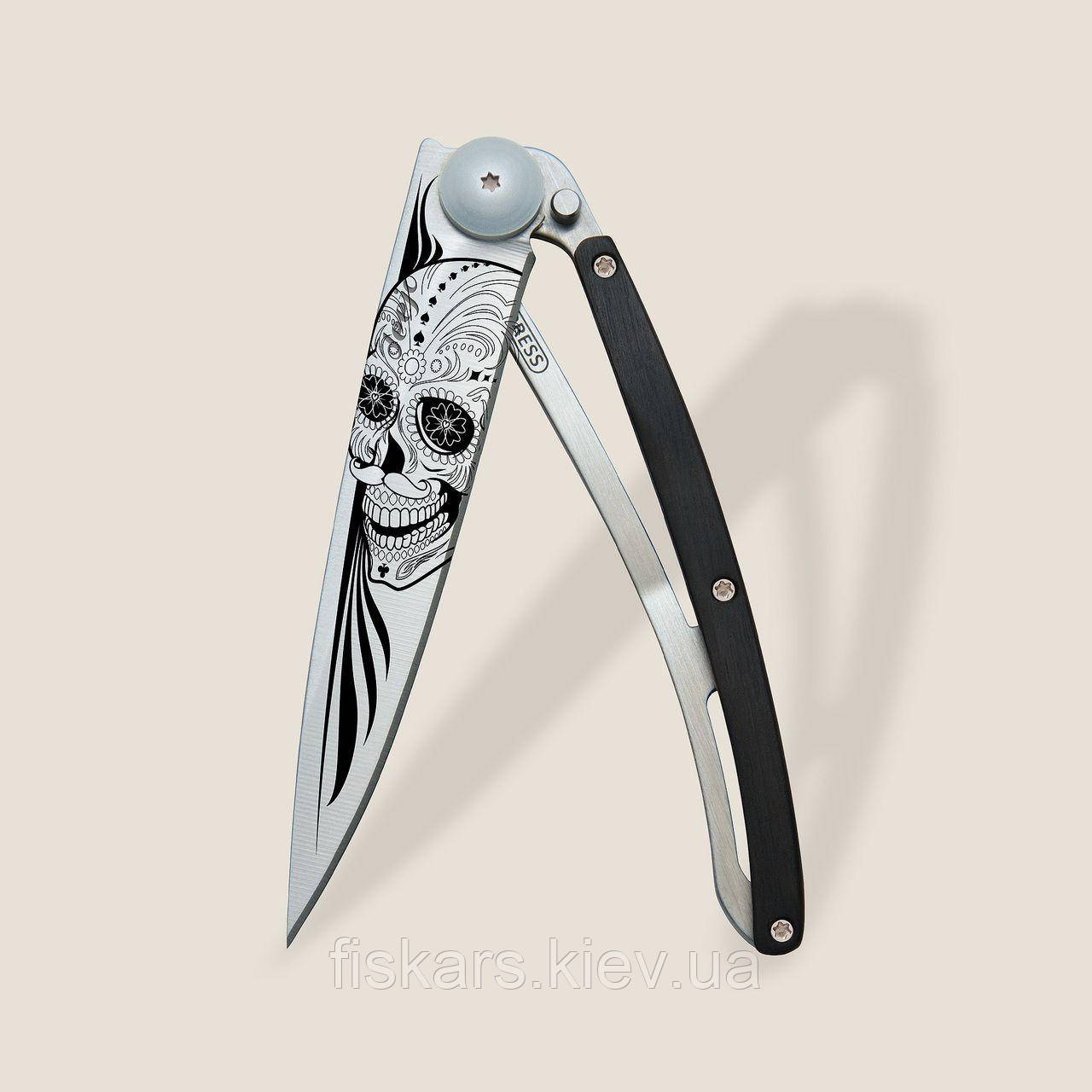 Ніж Deejo 37G Ebony Wood Latino Skull (1CB000021)