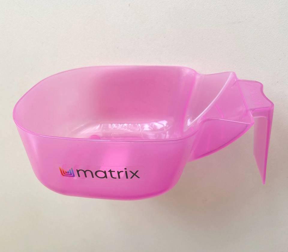 Перукарська чаша (миска) Tint Bowl для змішування фарб та фарбування волосся Matrix об'єм 350ml розова прозора