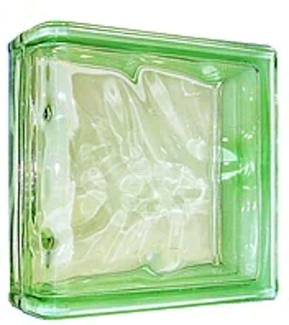 Спеціальний склоблок закінчення Clear Linear End Wave кольоровий 190х190х80 мм серія Basic