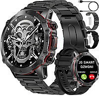 Смарт часы тактические противоударные, Военные смарт часы, Smart watch military, мужские смарт часы круглые