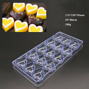 Форма для конфет поликарбонатная сердца 2