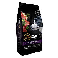 Сухий корм Savory Medium для собак середніх порід, зі свіжим ягням та індичкою 12 кг