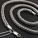 Товста срібна цепочка чоловіча Луска Дракона. Масивний ланцюг срібло 925. Діаметр 5 мм. Довжина 50 см, фото 8