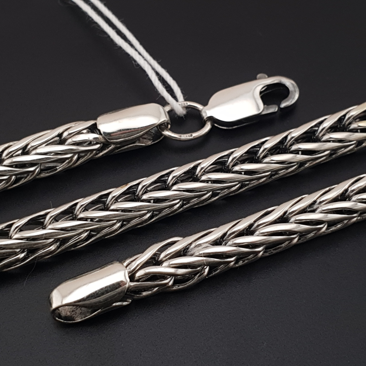 Товста срібна цепочка чоловіча Луска Дракона. Масивний ланцюг срібло 925. Діаметр 5 мм. Довжина 50 см, фото 1