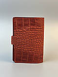 Шкіряна обкладинка для автодокументів з файлами OLIVER червона, фото 2