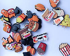 Джибітси, jibbitz на крокси, прикраси, значки для кроксів, тематика фаст-фуд.