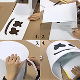 Маска Маршмеллоу RESTEQ, Світлодіодна маска DJ Marshmello для костюмованих вечірок і музичних заходів, фото 3