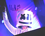 Маска Маршмеллоу RESTEQ, Світлодіодна маска DJ Marshmello для костюмованих вечірок і музичних заходів, фото 4