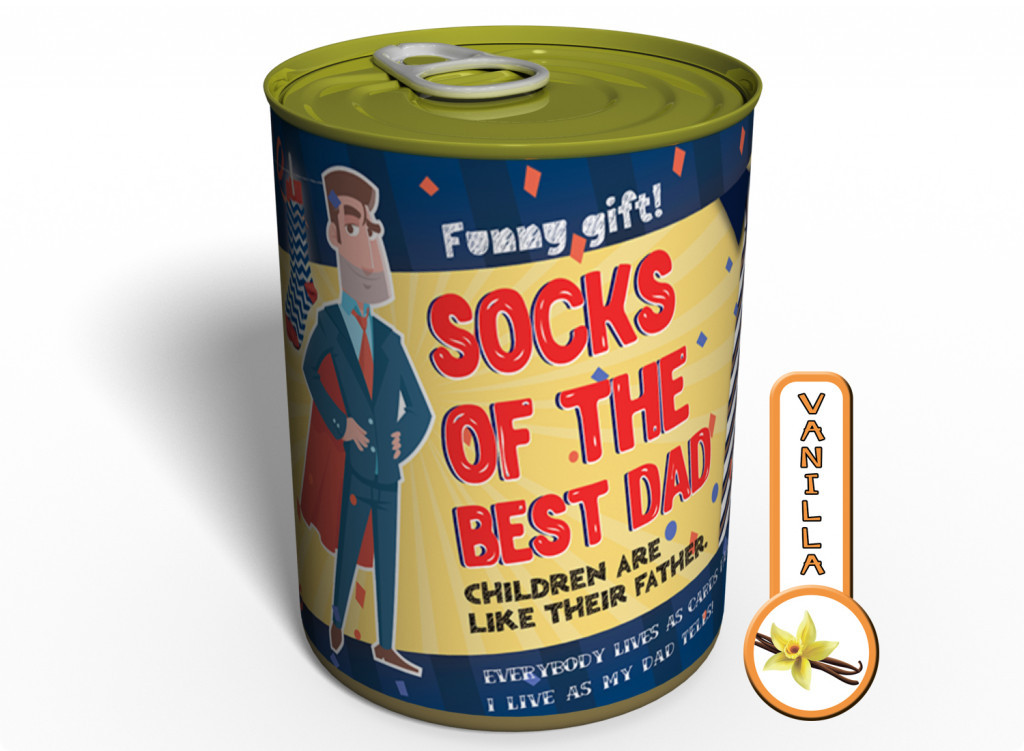 Canned Gifts - Best Dad Socks Gag Gifts for Dad - 1 Pair Quality Black Warm Man Cotton Socks - Fun Father's tdi