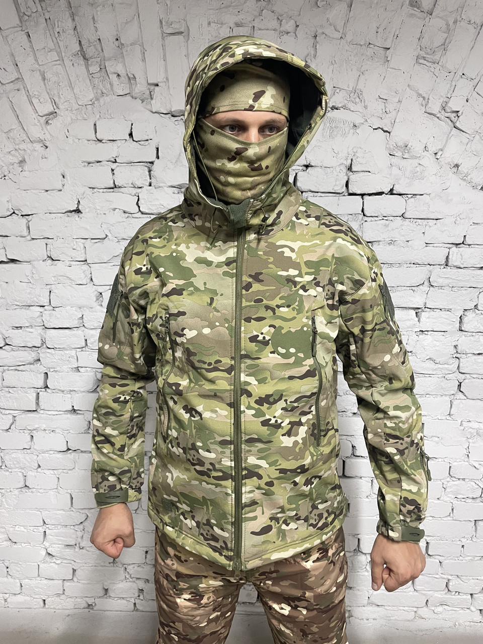 Тактична Військова Тепла Куртка  Softshell Multicam Софтшел На Флісі Мультикам Для ЗСУ tdi