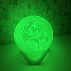 Нічник Світильник Місяць 180 мм із Вашою фотографією Логотипом Написом акумуляторний 16 кольорів пульт, фото 3