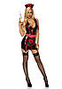 Leg Avenue Vinyl Naughty Nurse S Black/Red, фото 3
