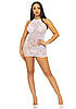 Сукня-сітка зі стразами Leg Avenue Rhinestone halter mini dress White, відкрита спина, one size, фото 5