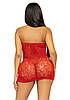 Сукня-сітка зі стразами Leg Avenue Rhinestone halter mini dress Red, відкрита спина, one size, фото 2