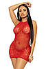 Сукня-сітка зі стразами Leg Avenue Rhinestone halter mini dress Red, відкрита спина, one size, фото 3