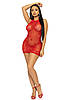 Сукня-сітка зі стразами Leg Avenue Rhinestone halter mini dress Red, відкрита спина, one size, фото 8