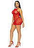 Сукня-сітка зі стразами Leg Avenue Rhinestone halter mini dress Red, відкрита спина, one size, фото 9