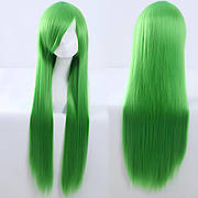 Довга зелена перука RESTEQ 80 см - пряме синтетичне волосся для косплея, аніме, фотосесій і вечірок, яскрава перука з природним