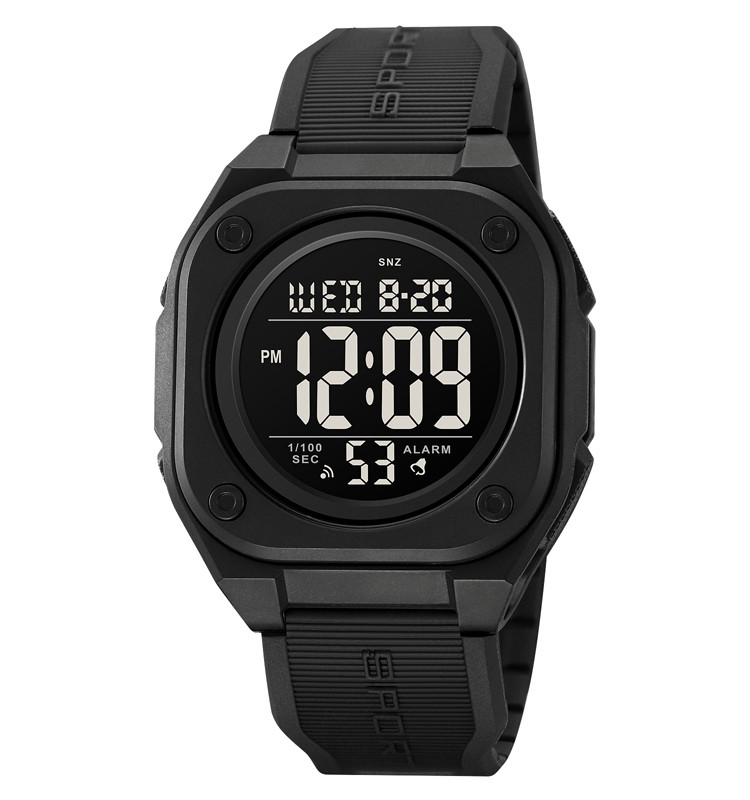 Skmei 2160 чоловічий годинник чорний із чорним циферблатом