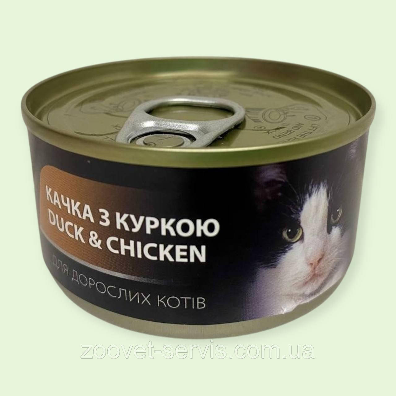 Вологий корм AnimAll для котів з качкою та куркою 80 г, натуральні м’ясні консерви без ГМО