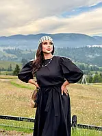 Женское длинное платье свободное с рукавами воланами, Мод 2127